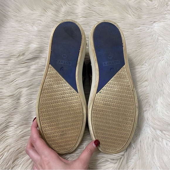 Rothy's Wildcat Brown Tan The Chelsea High Tops Cheetah Print Sneakers - Picture 8 of 12